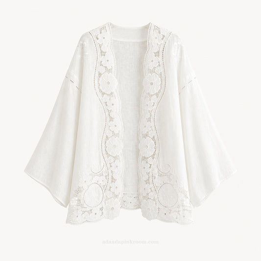 LACE LINEN KIMONO JACKET