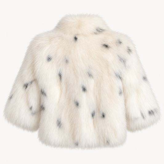 Ivory Spotted Fox Fur Jacket