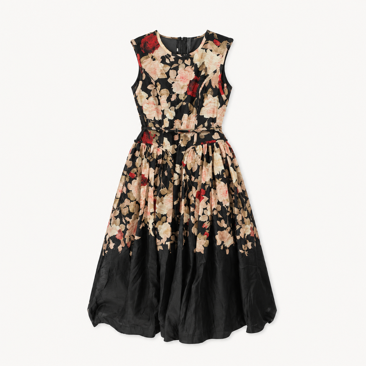 Rose Garden Sleeveless Maxi Dress - Black Floral