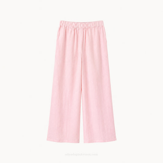 Soft Pink Wide-Leg Pants