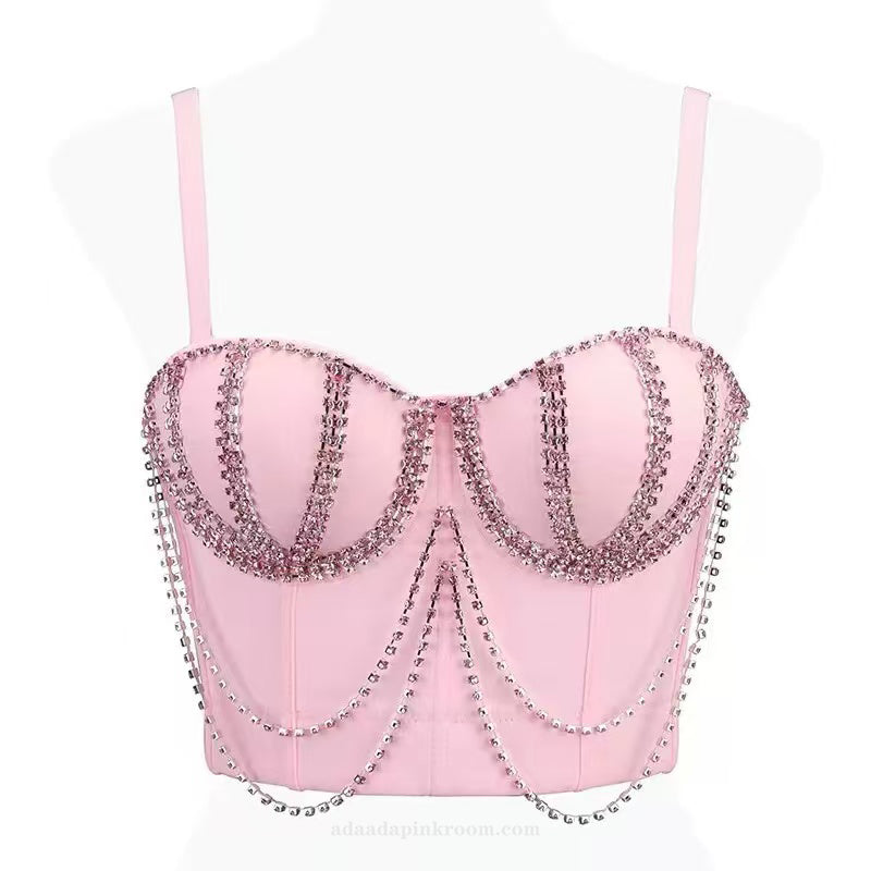 Embellished Corset Crop Top