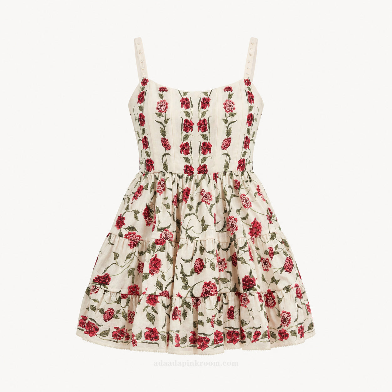 RUCHED FLORAL MINI DRESS