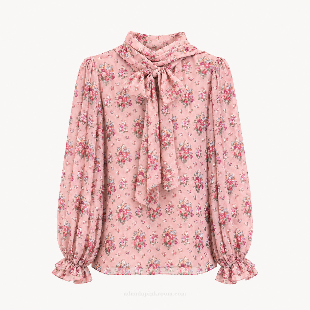 Floral Bow Neck Blouse
