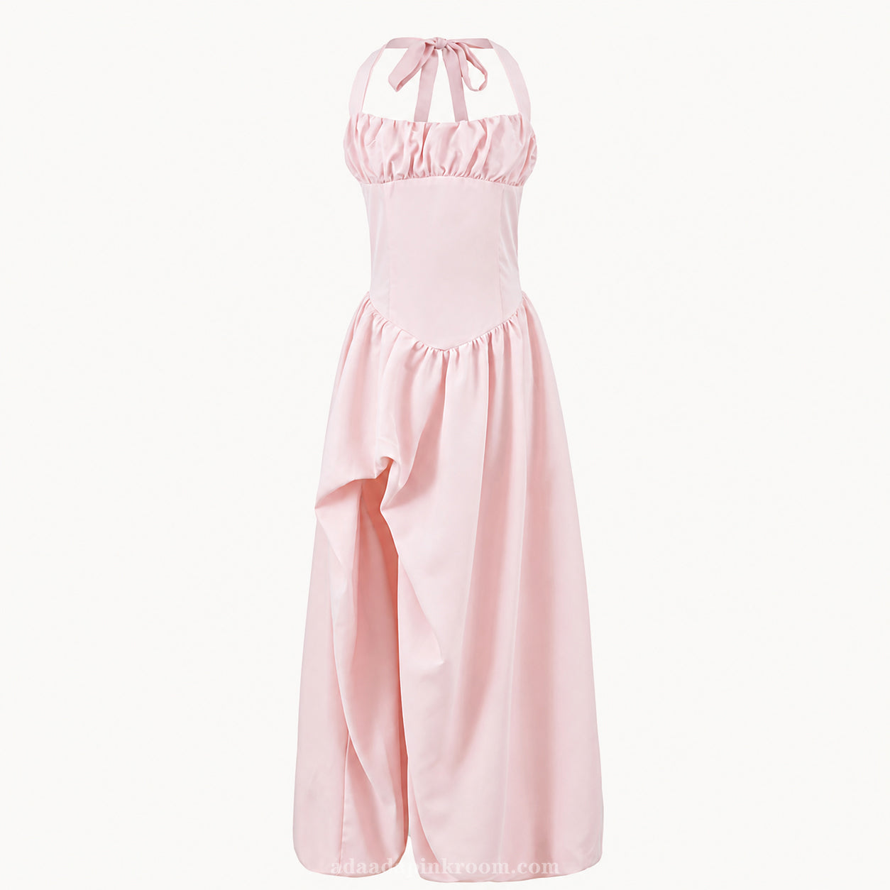 HALTER HIGH-SLIT DRESS