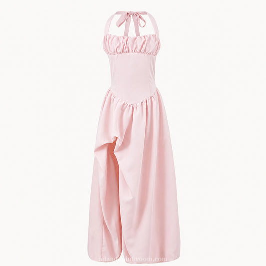 HALTER HIGH-SLIT DRESS