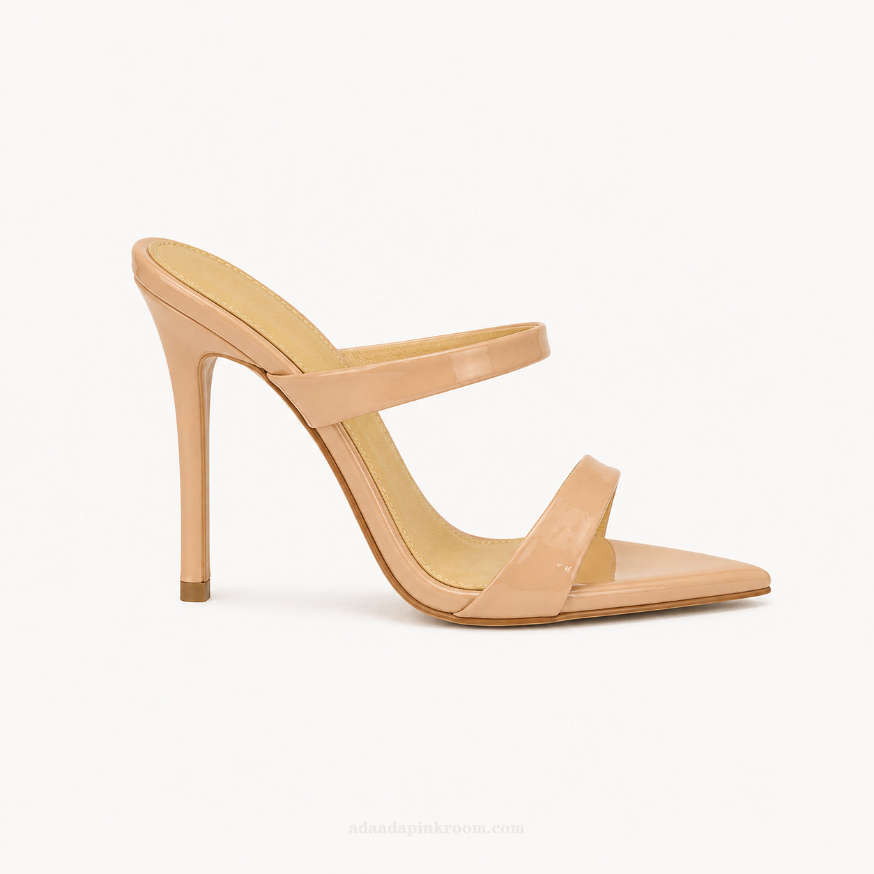 Nude Patent Strappy Heeled Sandals
