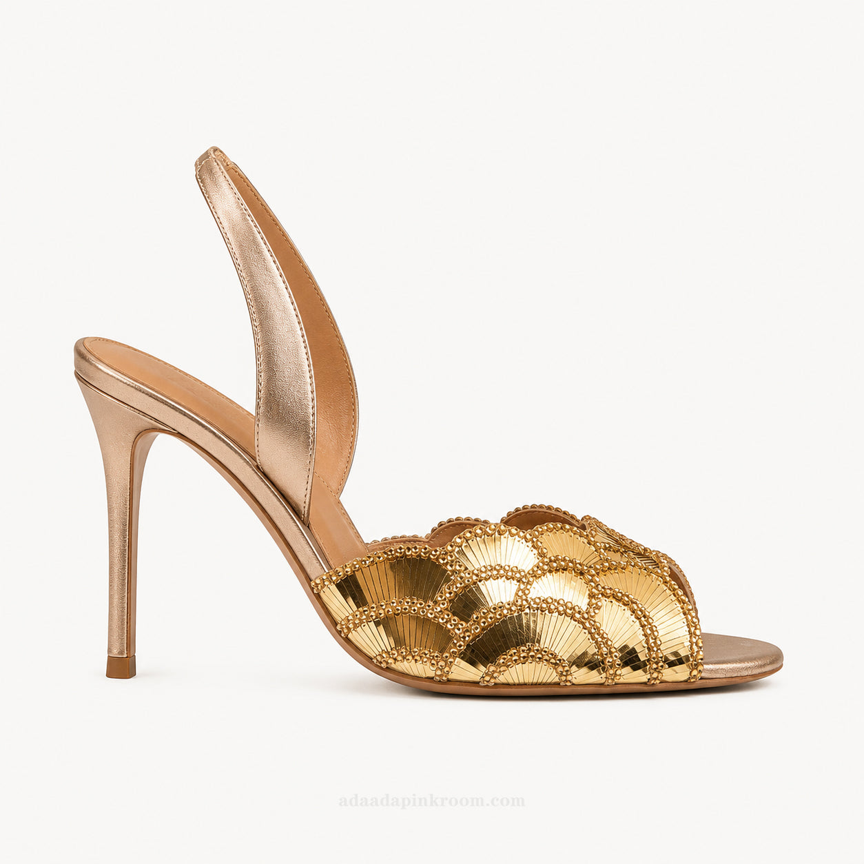 Embellished Slingback High-Heel Sandals