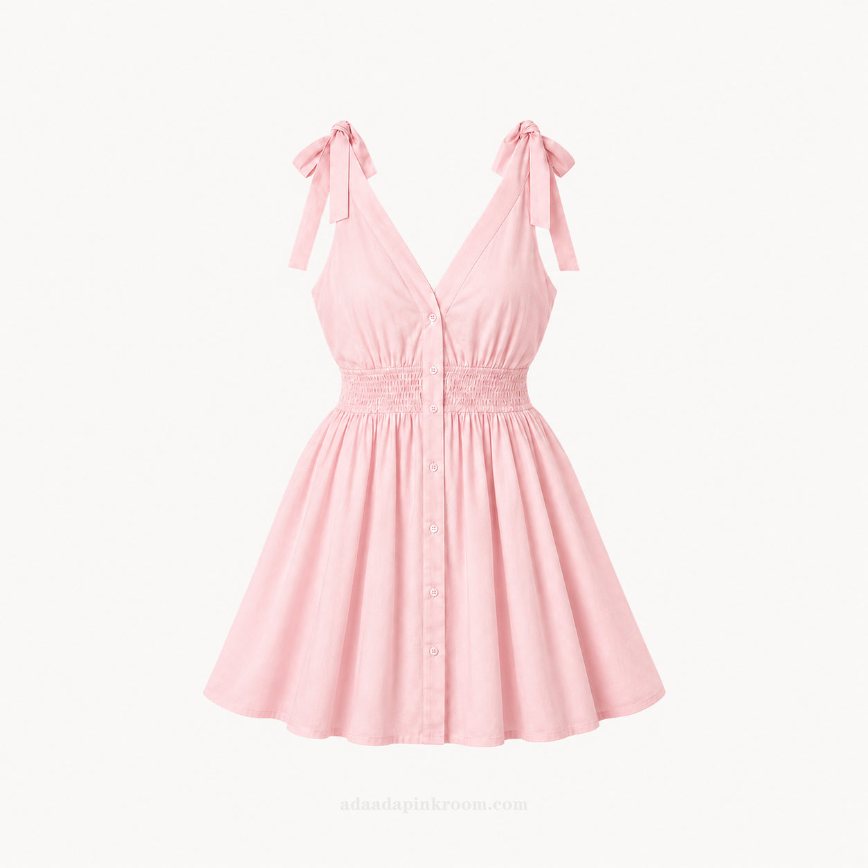 PINK BOW STRAP MINI DRESS