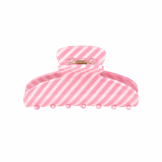 Big Clip in Strawberry Candy Stripe