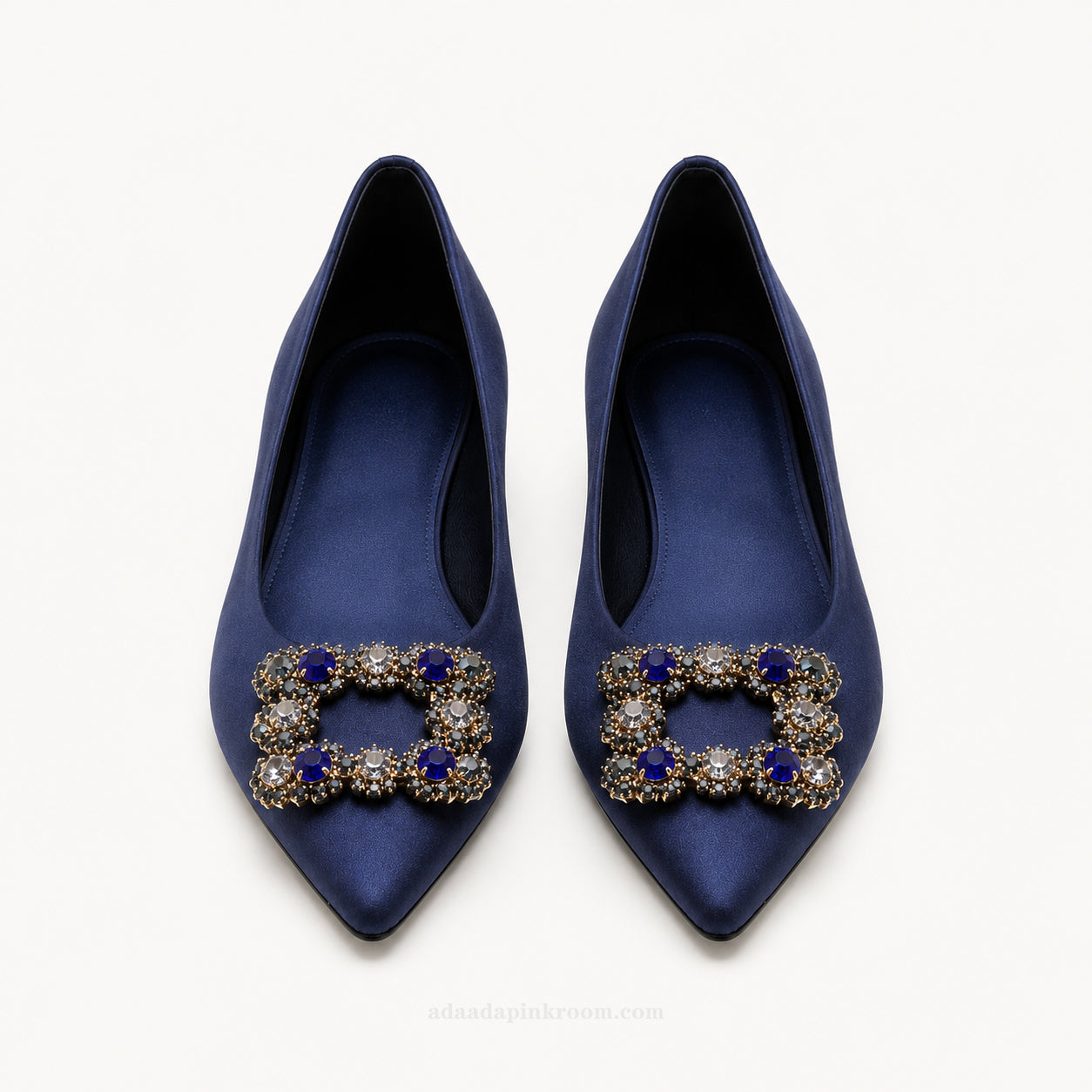 Embellished Pointed-Toe Flats