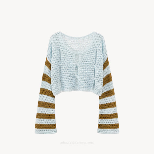 STRIPED CROCHET CROP TOP