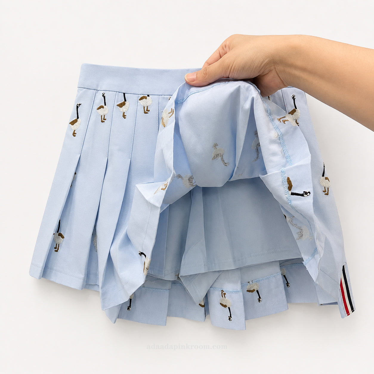 EMBROIDERED PLEATED SKIRT