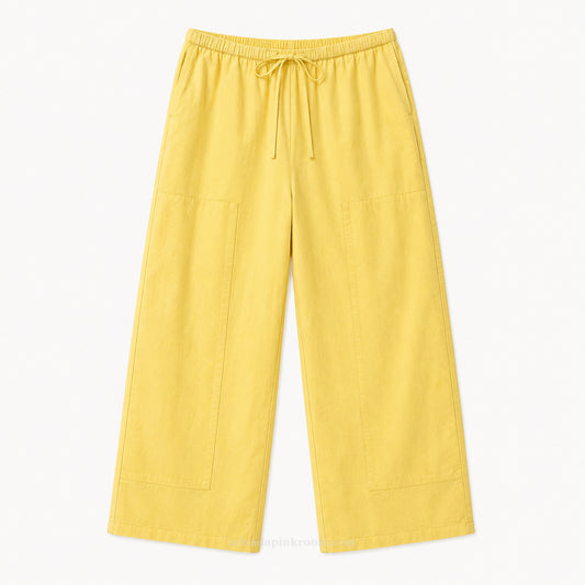 Drawstring Straight-Leg Trousers