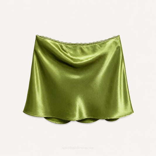 Satin Effect Draped Skort