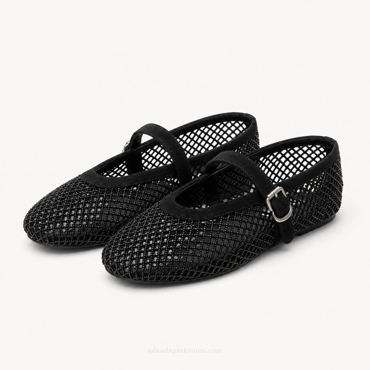 Noir Mesh Mary Jane Flats