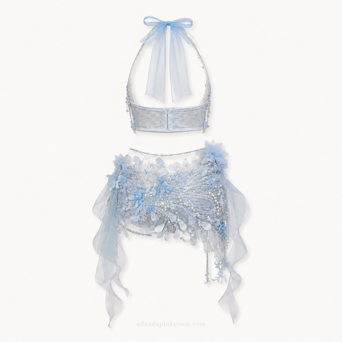 Embellished Tulle Halter Set