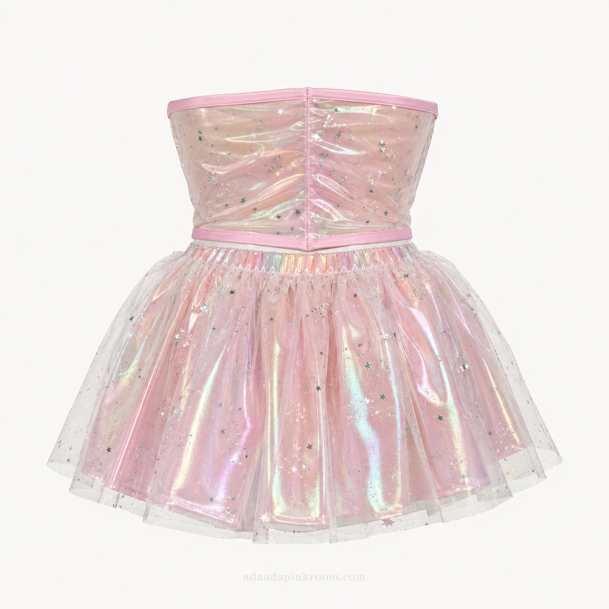 Iridescent Tulle Corset Mini Dress