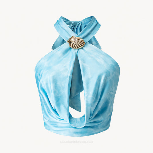 SHELL DETAIL HALTER TOP