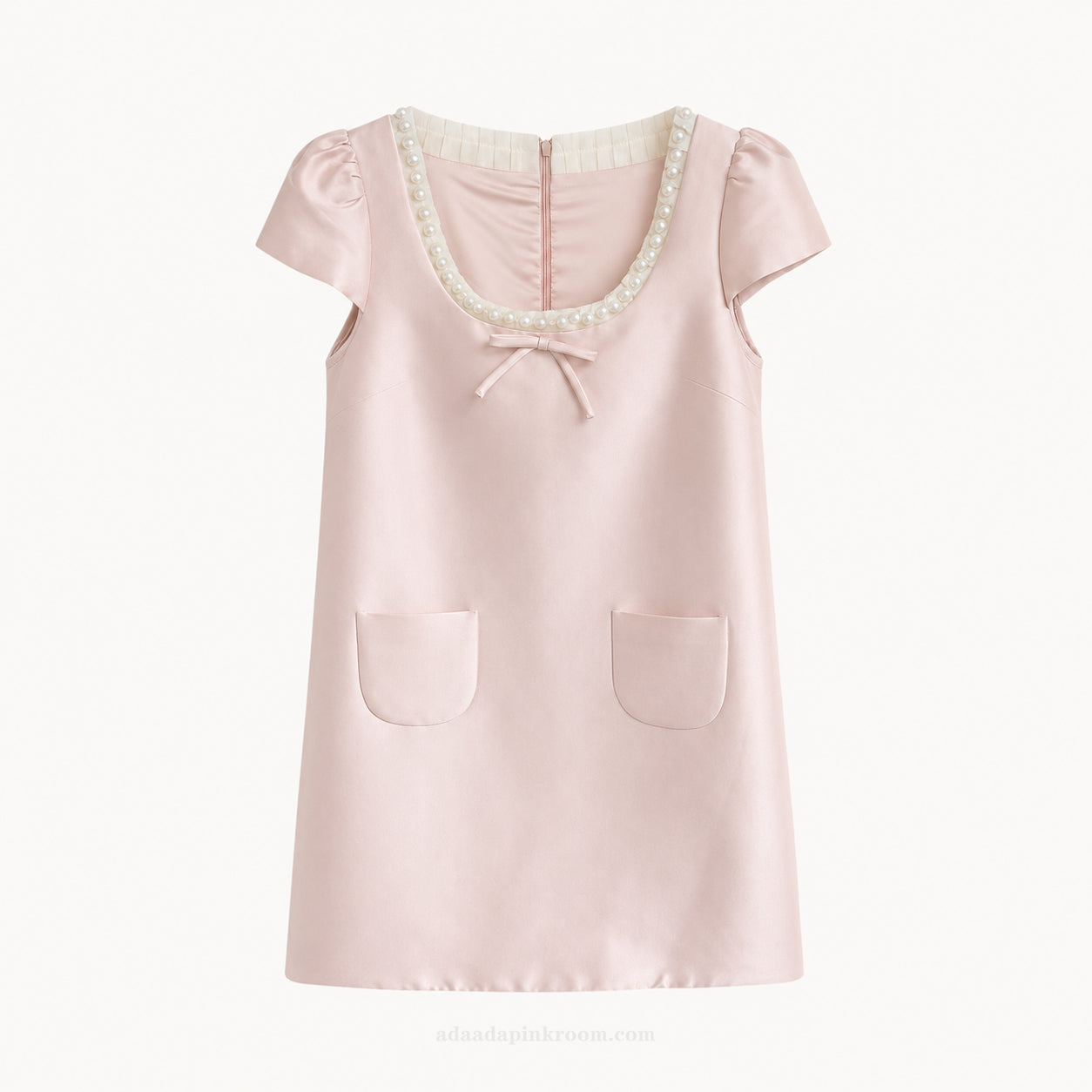 Pearl Trim Pocket Mini Dress