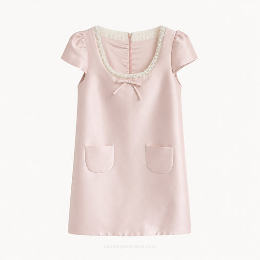 Pearl Trim Pocket Mini Dress
