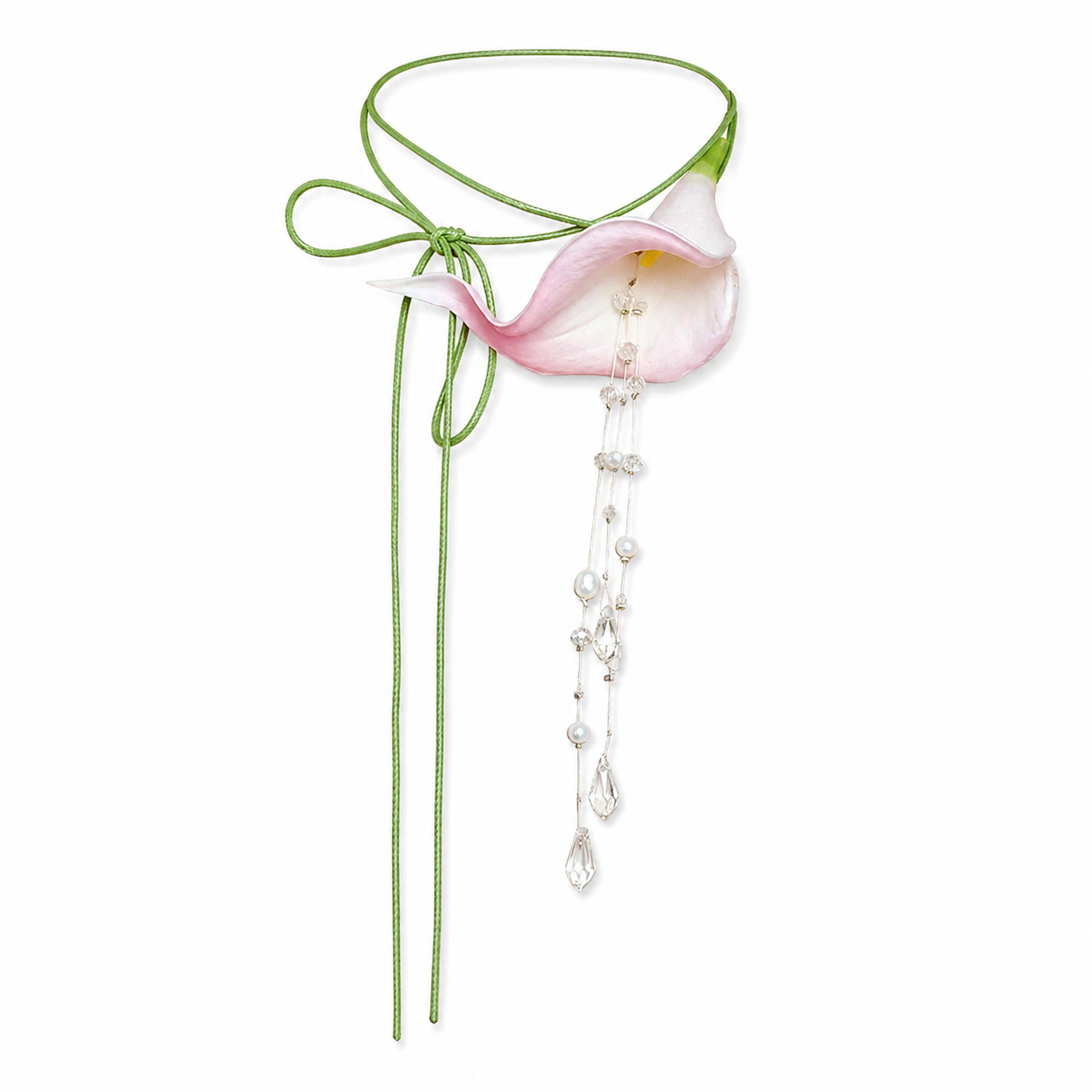 Tie Necklace in Blush Lily Dew