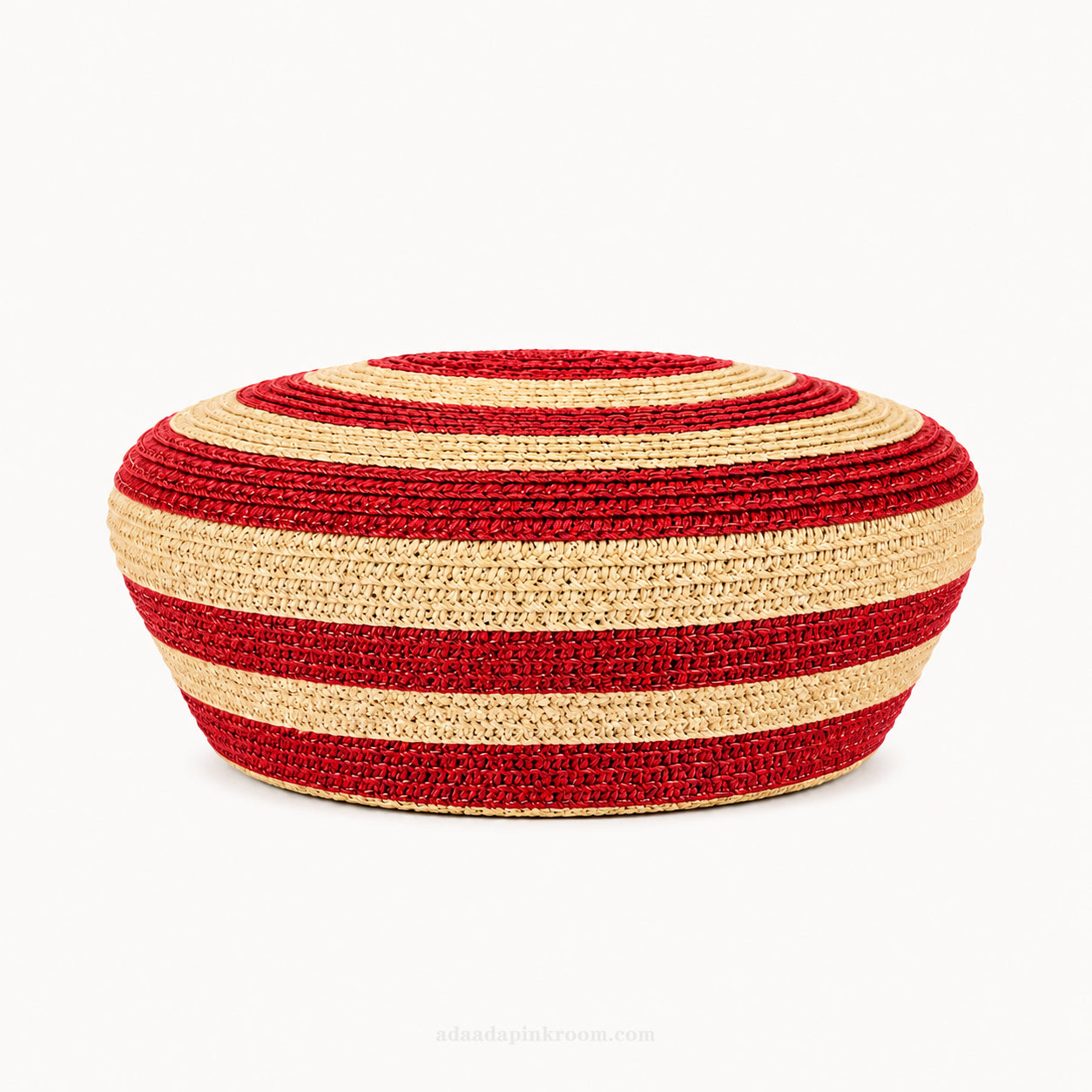 Striped Raffia Pillbox Hat