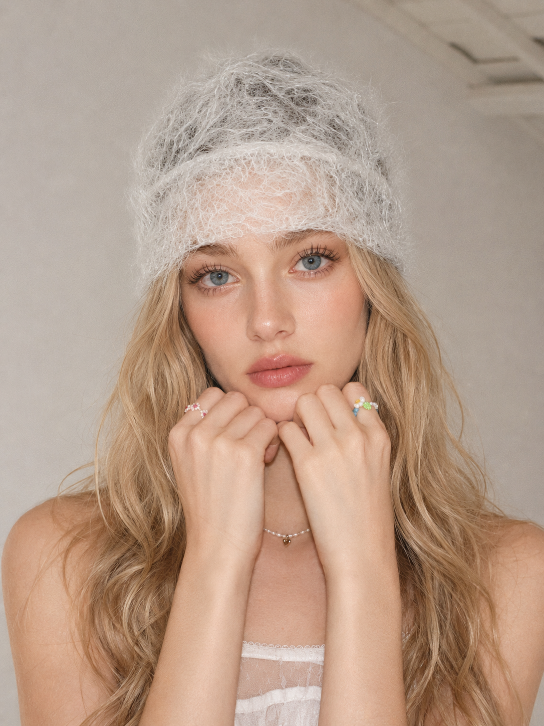 FUZZY KNIT BEANIE