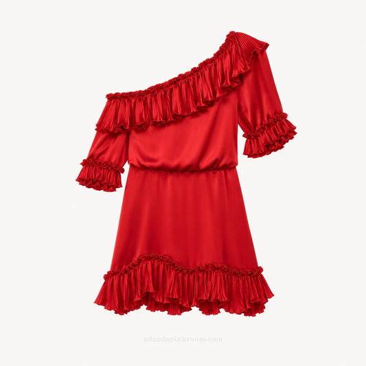 One-Shoulder Ruffled Mini Dress