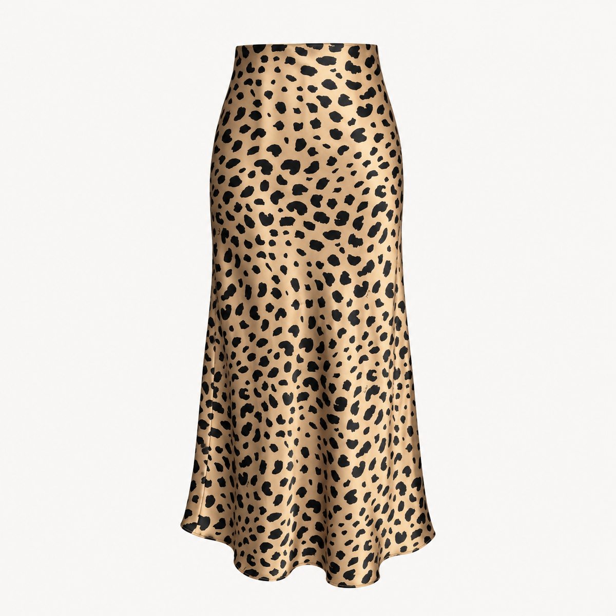 Savanna Leopard Silk Midi Skirt