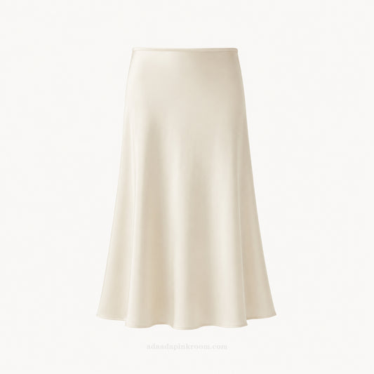SATIN MIDI SKIRT