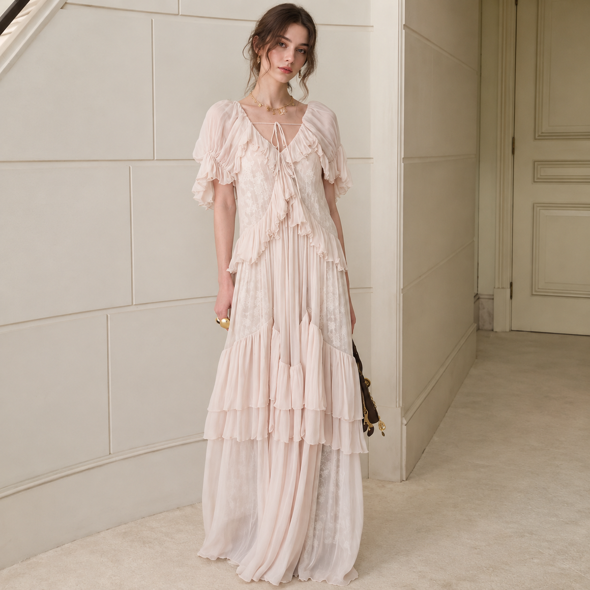 Camellia Ruffle Maxi Dress