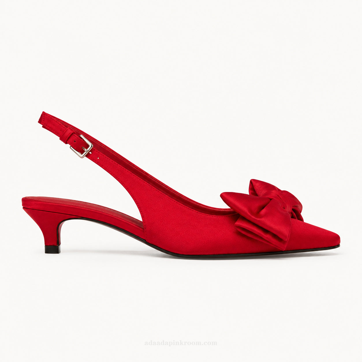 Bow Slingback Kitten Heels