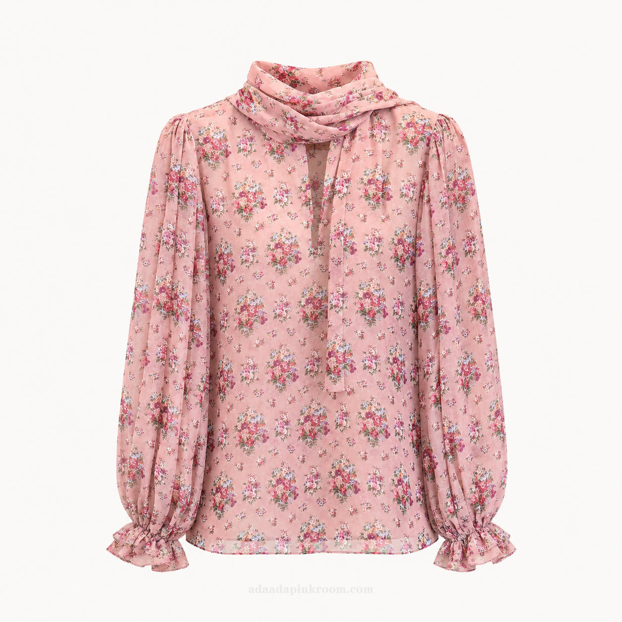 Floral Bow Neck Blouse