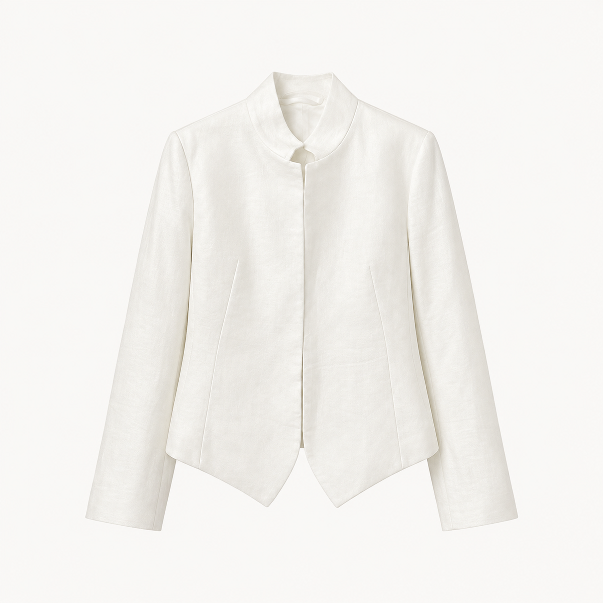 Ivory Pointed-Hem Jacket