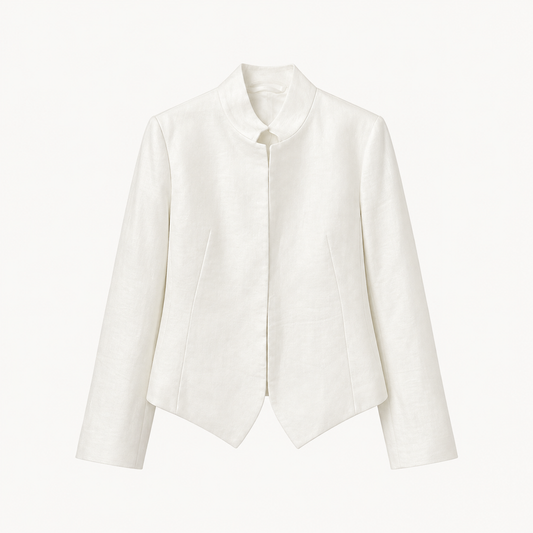 Ivory Pointed-Hem Jacket