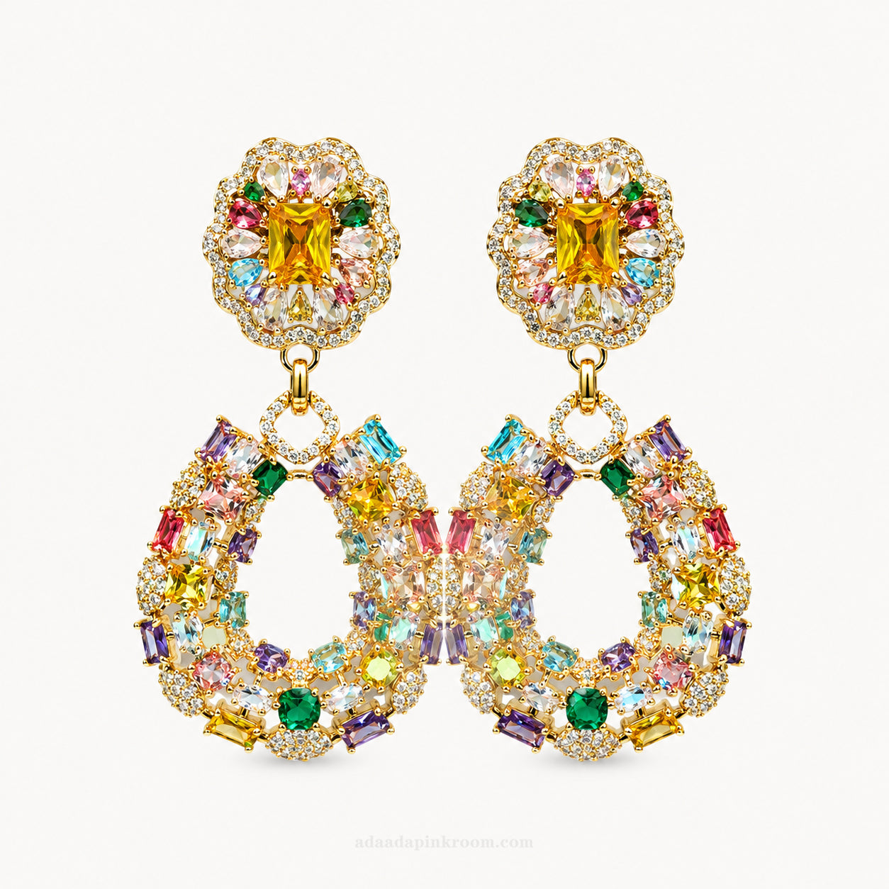 Multicolor Crystal Drop Earrings