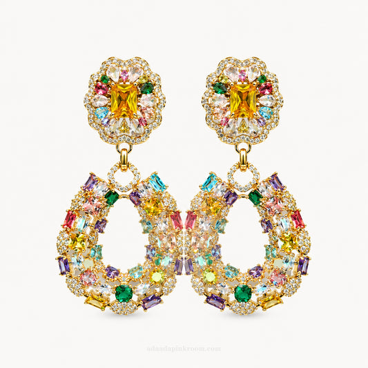 Multicolor Crystal Drop Earrings