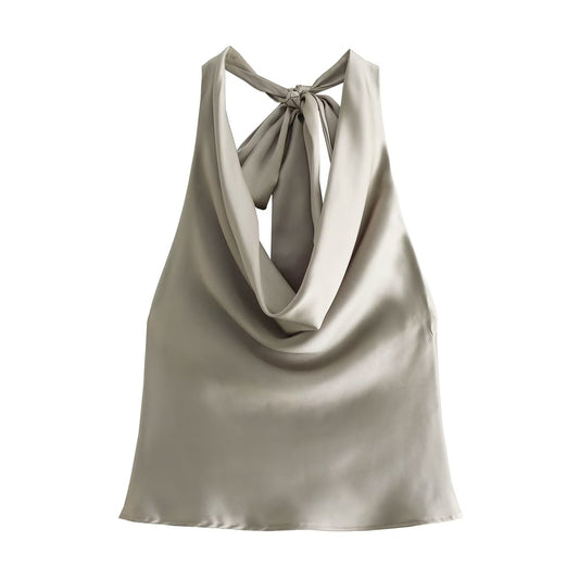 Satin halterneck top