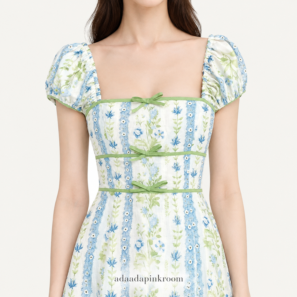 Meadow Ribbon Linen Maxi Dress