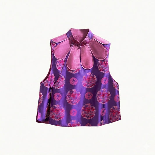 Mulberry Silk Jacquard Vest
