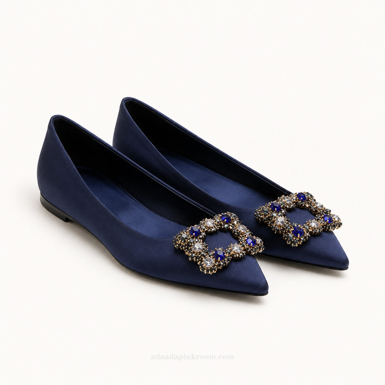 Embellished Pointed-Toe Flats