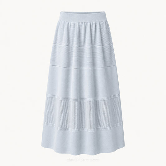 Textured Knit Midi Skirt