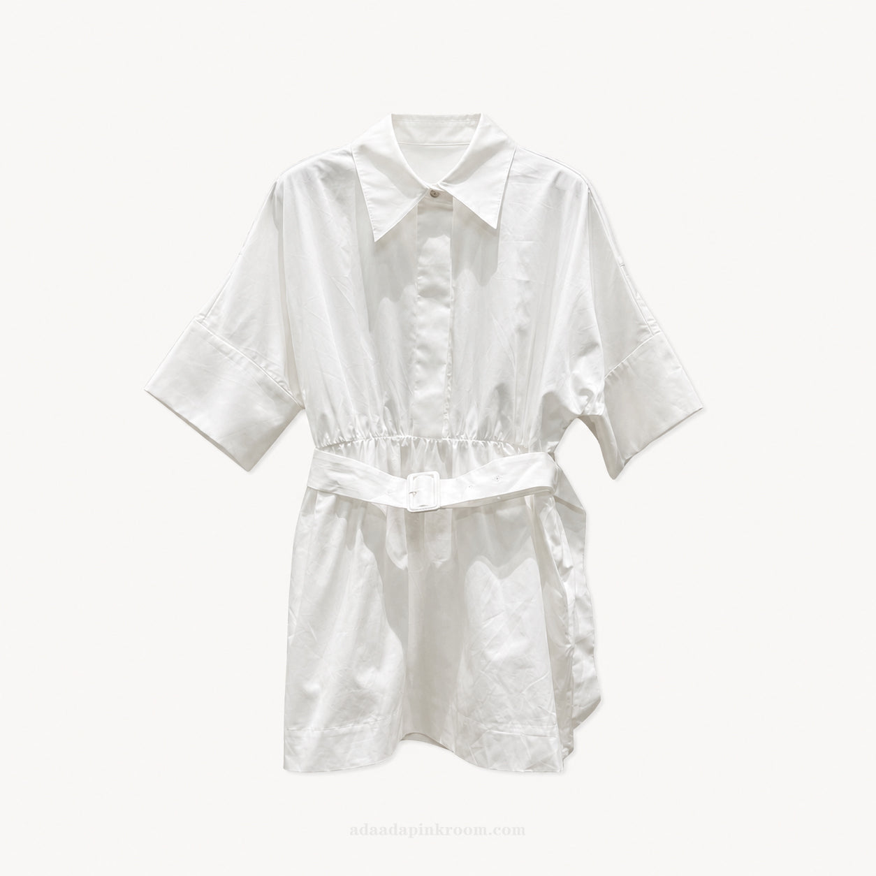 Belted Shirt Mini Dress