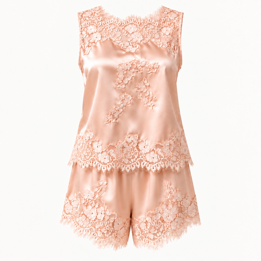 Lily Lace Silk Pyjama Set