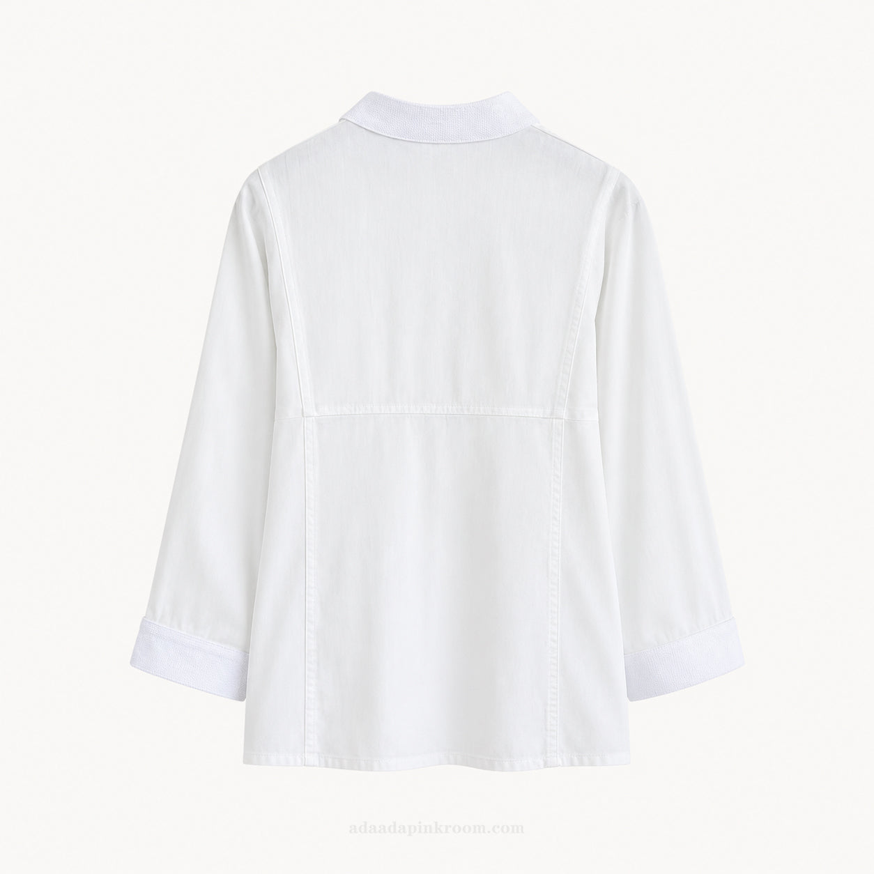 Textured Trim Button Blouse