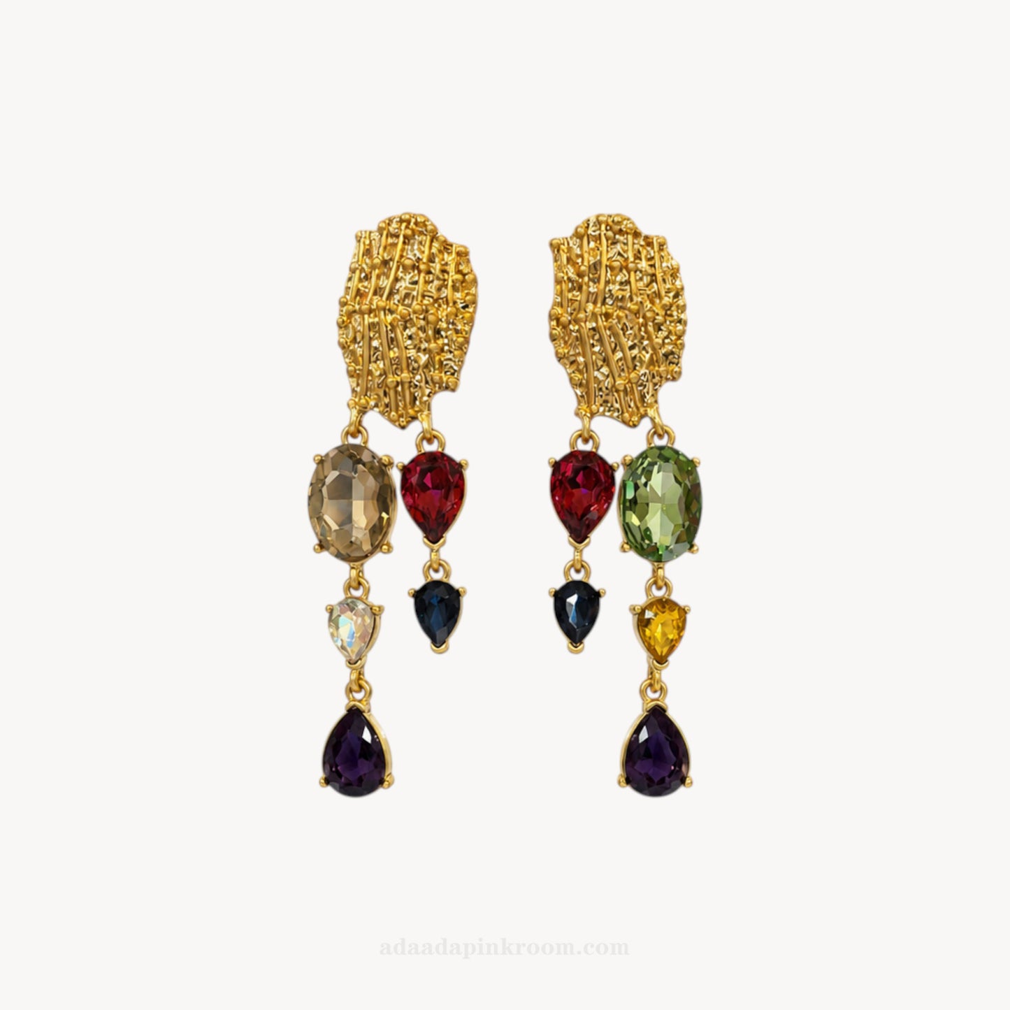 Multicolored Stone Drop Earrings