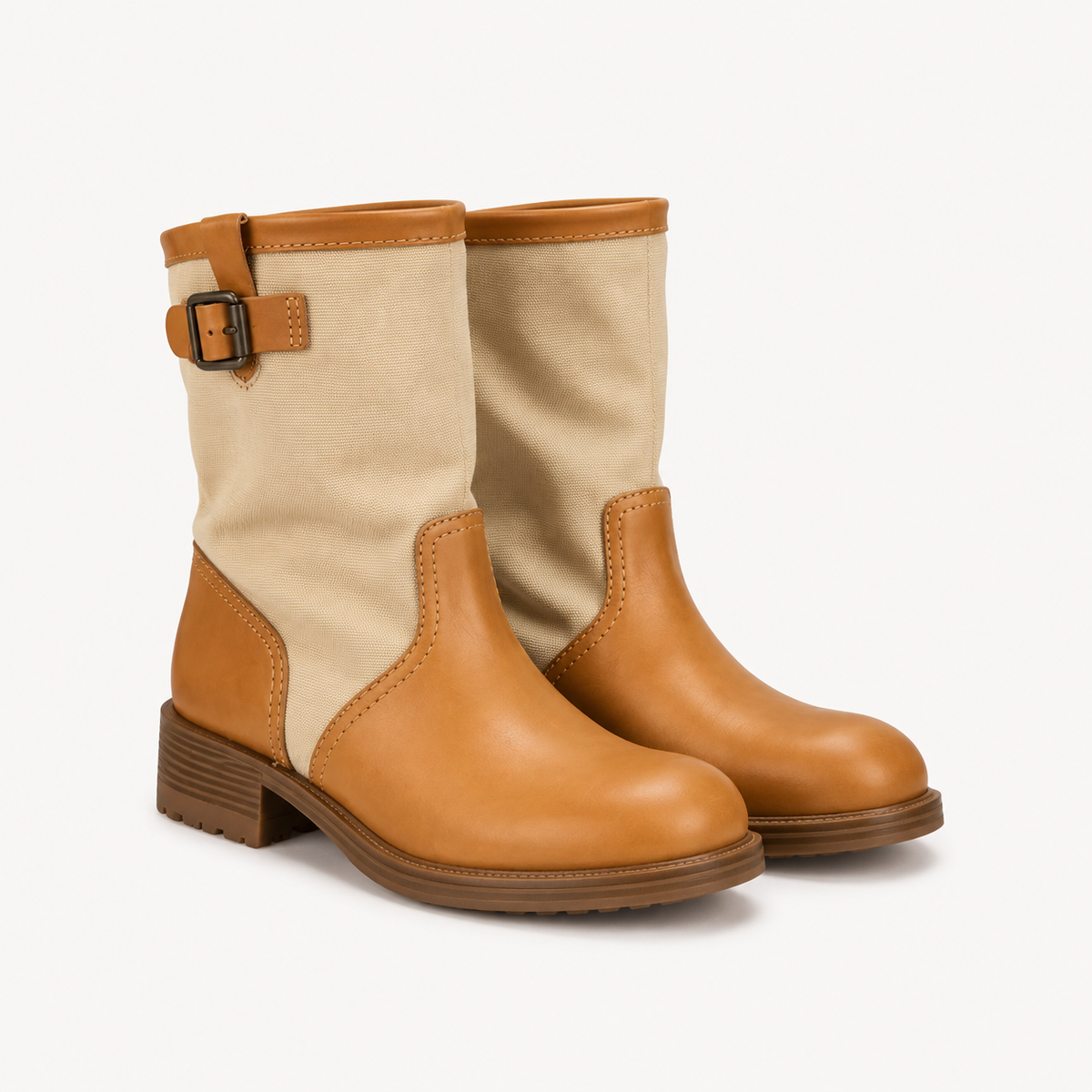 Sienna Contrast Buckle Boots