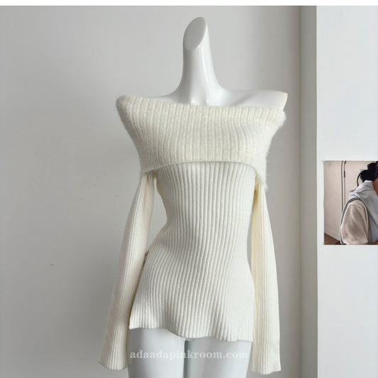 women's short off shoulder sweater