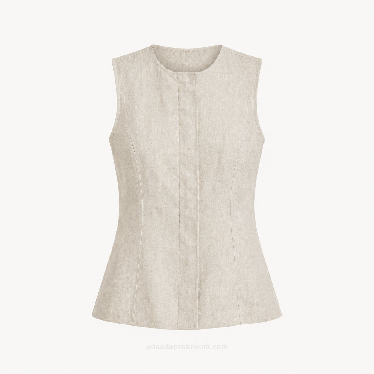 ALBA Sleeveless Linen-Blend Top