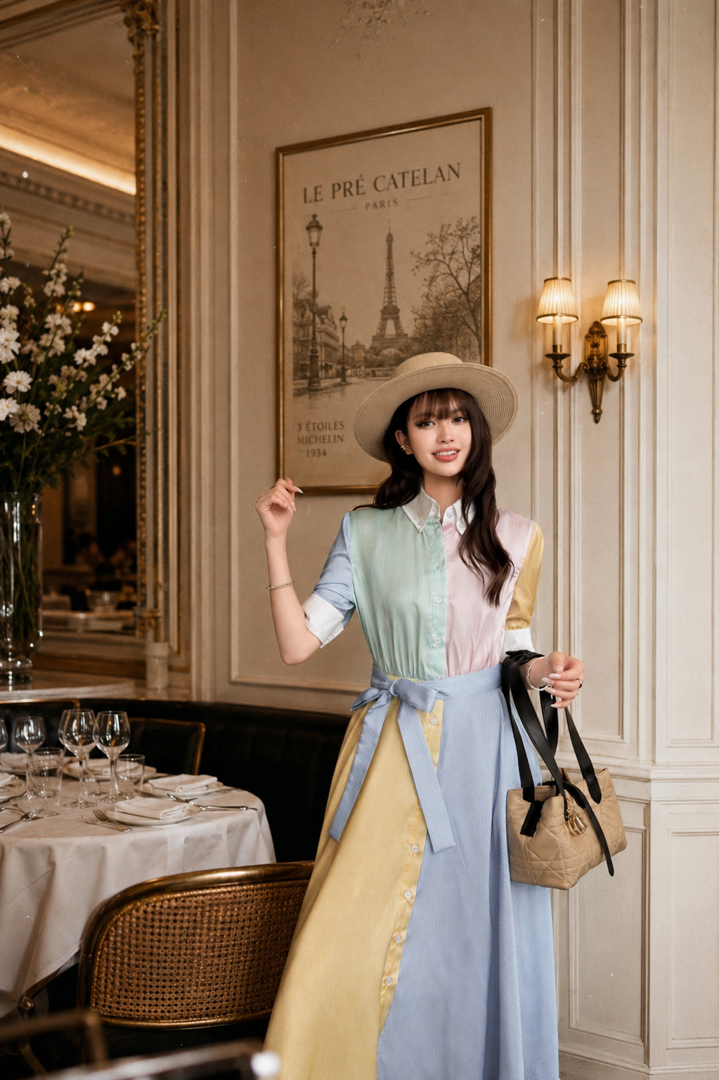 PASTEL STRIPED SHIRT DRESS WITH BELT